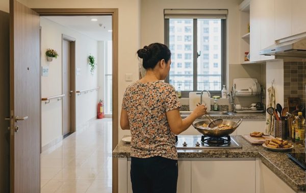 Hàng xóm chung cư bán bún nước tương, mở cửa chiên đậu hũ cả ngày