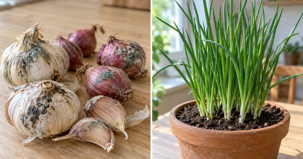 Hành, tỏi mọc mầm, củ mốc: Lá xanh có ăn được?