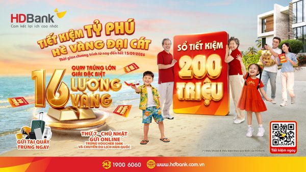 HDBank tiếp tục trao cơ hội “đại cát” tới khách hàng gửi tiết kiệm