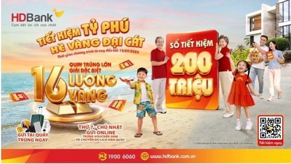 HDBank xác định chủ nhân 64 sổ tiết kiệm, cuộc đua săn 16 lượng vàng SJC vào chặng nước rút