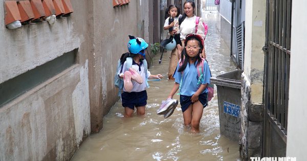 Hẻm gần sông Sài Gòn ngập hơn nửa mét vì triều cường, nước tràn vào nhà