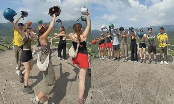 Khách Tây múa 'Việt Nam quê hương tôi' giữa Cổng trời Quản Bạ