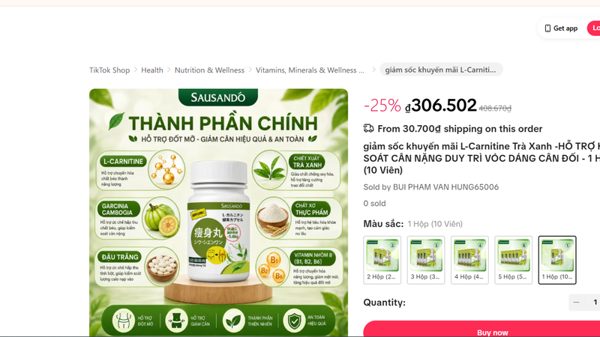 Khẩn trương kiểm tra, xác minh hoạt động kinh doanh thực phẩm chức năng Sausando Slimming capsule