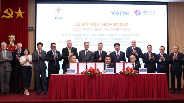Ký kết gói thầu cung cấp thiết bị cơ điện dự án Thủy điện tích năng Bác Ái