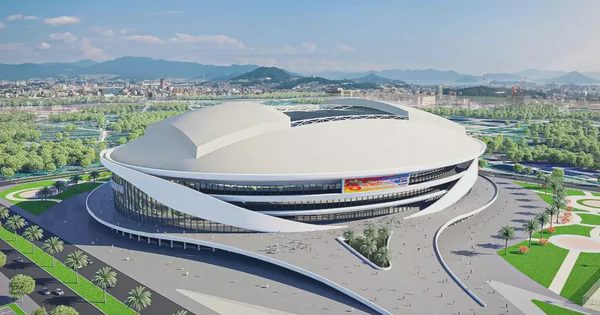 Lắp mái vòm thép hàng nghìn tấn cho sân vận động PVF