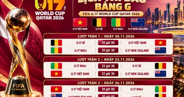 Lịch thi đấu chi tiết bảng G - U.17 World Cup 2026: Chờ U.17 Việt Nam gây sốc