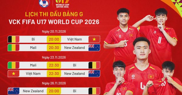 Lịch thi đấu U.17 Việt Nam tại U.17 World Cup mới nhất: Hai trận giờ đẹp