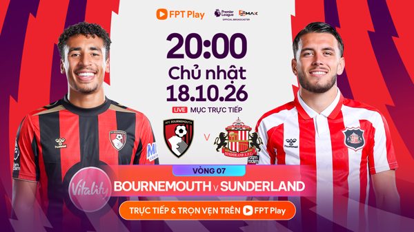 Link xem trực tiếp bóng đá Bournemouth vs Sunderland 20h ngày 18/10