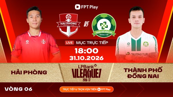 Link xem trực tiếp bóng đá Hải Phòng vs Đồng Nai, 18h ngày 31/10