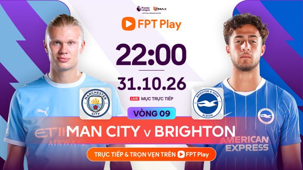 Link xem trực tiếp bóng đá Man City vs Brighton 22h ngày 31/10, Ngoại Hạng Anh