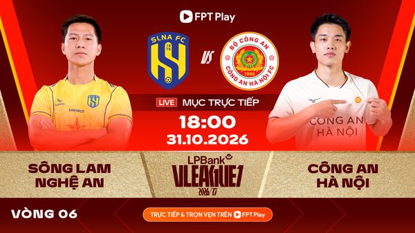Link xem trực tiếp bóng đá Sông Lam Nghệ An vs Công An Hà Nội, 18h ngày 31/10