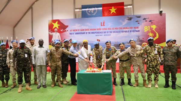 Lực lượng mũ nồi xanh Việt Nam mừng Tết Độc lập tại Abyei