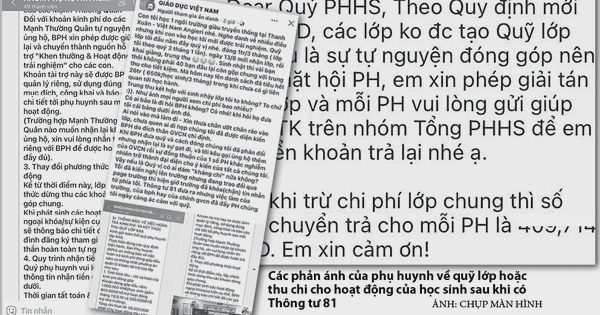 Lúng túng việc thu chi khi không còn quỹ phụ huynh