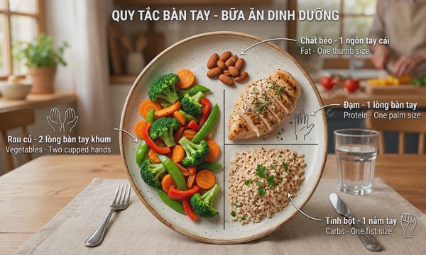 Mẹo ăn theo quy tắc bàn tay giúp kiểm soát cân nặng