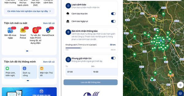 Mini App ‘Bản đồ Mưa ngập’ trên iHanoi: Thêm một ‘lá chắn số’ bảo vệ người dân