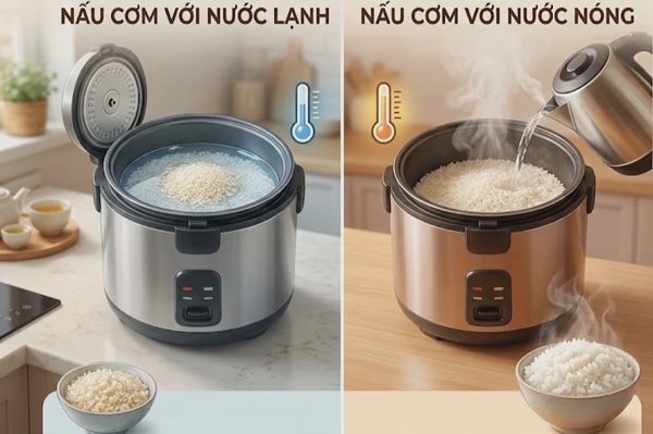 Nấu cơm nên dùng nước nóng hay lạnh?
