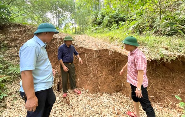 Ngọn đồi ở Thanh Hóa có vết nứt kéo dài 1.000m, hàng chục hộ dân phải di dời
