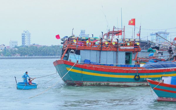 Ngư dân Quảng Trị gia cố tàu thuyền, sẵn sàng ứng phó áp thấp nhiệt đới
