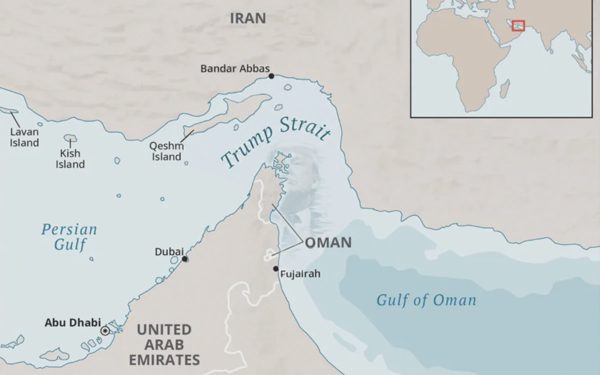 Nhà Trắng đăng bản đồ gọi eo biển Hormuz là 'eo biển Trump'