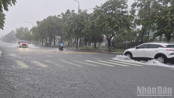 Nhiều khu vực ở phía nam Đà Nẵng bị ngập cục bộ do mưa lớn