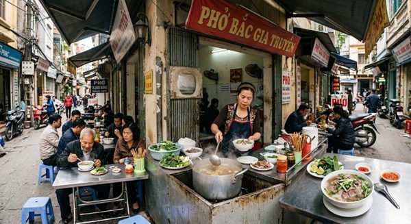 Những bát bún 10.000 đồng giữa chợ Hà Nội