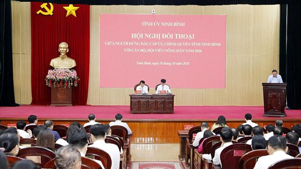 Ninh Bình: Đối thoại giữa người đứng đầu cấp ủy, chính quyền tỉnh với cán bộ, hội viên nông dân năm 2026