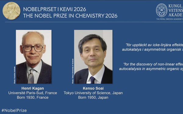 Nobel Hóa học 2026 vinh danh hai nhà khoa học Pháp và Nhật Bản