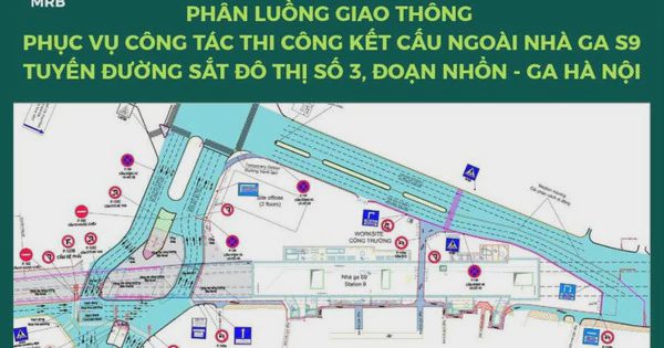 Phân luồng giao thông đường Kim Mã phục vụ thi công ga S9