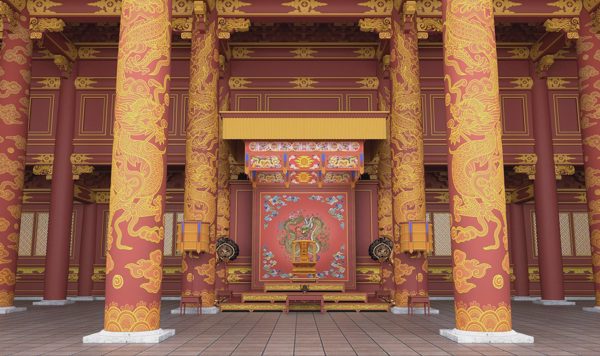 Phối cảnh điện Kính Thiên ở hoàng thành Thăng Long