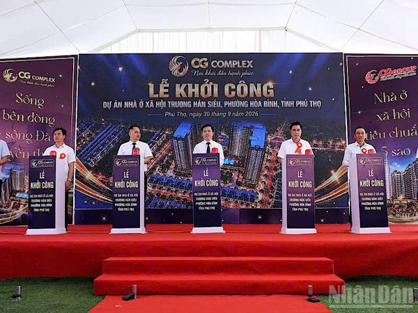 Phú Thọ khởi công xây dựng 680 căn nhà ở xã hội tại phường Hòa Bình