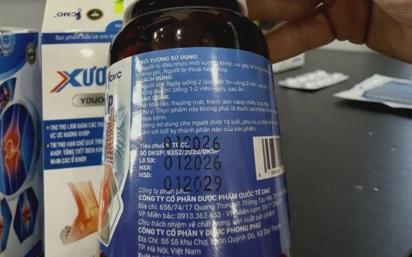 Quảng Trị thu hồi toàn bộ sản phẩm thực phẩm bảo vệ sức khỏe xương khớp YDUOCPHONGPHU