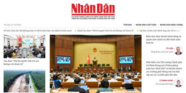 Quy định mới của Bộ Chính trị về chức năng, nhiệm vụ, bộ máy của Báo Nhân Dân