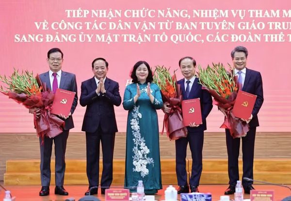 Quyết định của Bộ Chính trị về tổ chức bộ máy của Đảng ủy Dân vận, Mặt trận và các đoàn thể Trung ương
