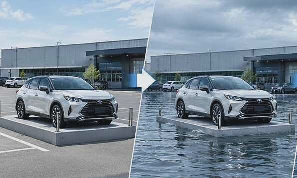 Sàn đỗ ôtô tự nổi của Nhật giúp xe tránh ngập