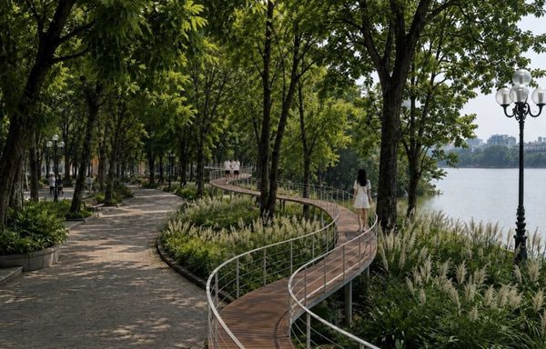 Sắp xuất hiện cầu cạn cảnh quan bên Hồ Gươm