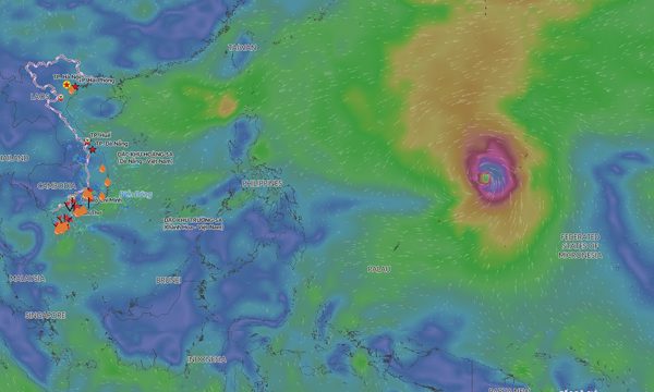 Siêu bão Champi có thể gây gió mạnh trên Biển Đông