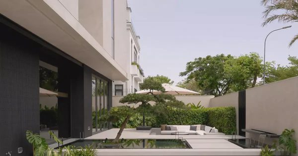 Sự đối lập tinh tế giữa riêng tư và cởi mở trong căn biệt thự 300m²