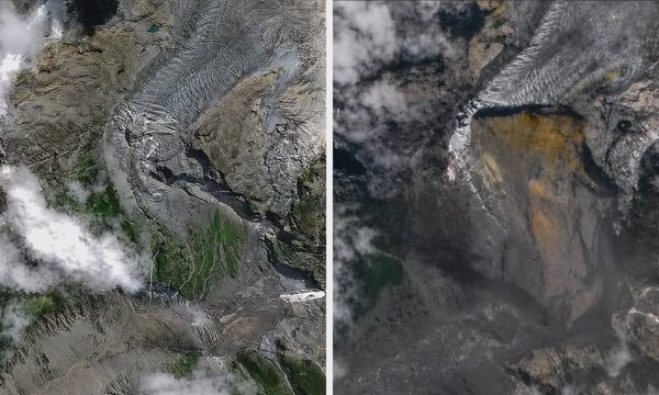 Sườn núi như bị xẻ đôi sau lũ quét ở biên giới Nepal - Trung Quốc