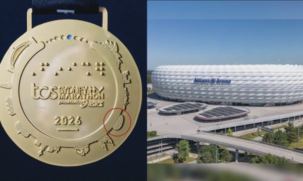 Sydney Marathon khắc nhầm SVĐ Munich lên huy chương