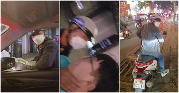 Tài xế taxi bị người đàn ông đi xe máy bóp cổ, xô ngã giữa đường