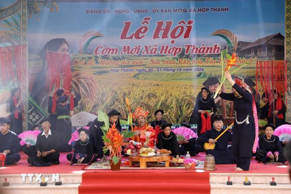 Thái Nguyên: Lần đầu tiên phục dựng Lễ hội cơm mới của đồng bào Tày ở Hợp Thành