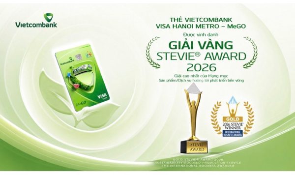 Thẻ Vietcombank Visa Hanoi Metro-MeGO giành Giải Vàng Stevie® Award 2026