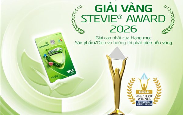 Thẻ Vietcombank Visa Hanoi Metro – MeGO giành Giải Vàng Stevie® Award 2026