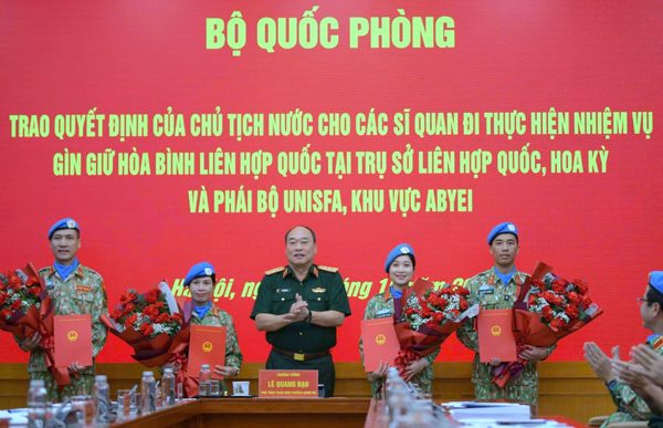 Thêm bốn sĩ quan Việt Nam nhận nhiệm vụ tại Liên Hợp Quốc và Abyei