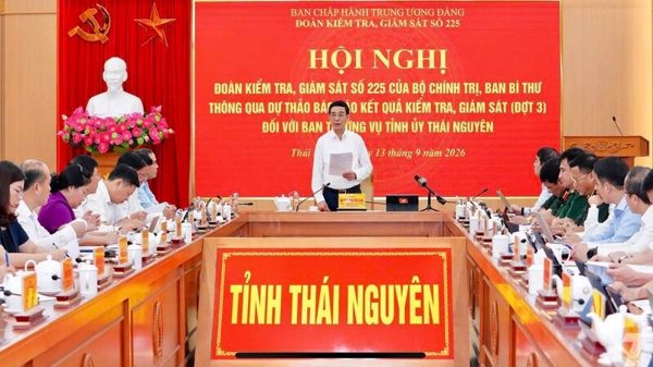 Thông qua dự thảo báo cáo kết quả kiểm tra, giám sát (đợt 3) đối với Ban Thường vụ Tỉnh ủy Thái Nguyên