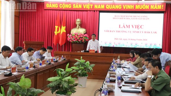 Thông qua dự thảo báo cáo kiểm tra, giám sát năm 2026 (đợt 3) đối với Ban Thường vụ Tỉnh ủy Đắk Lắk