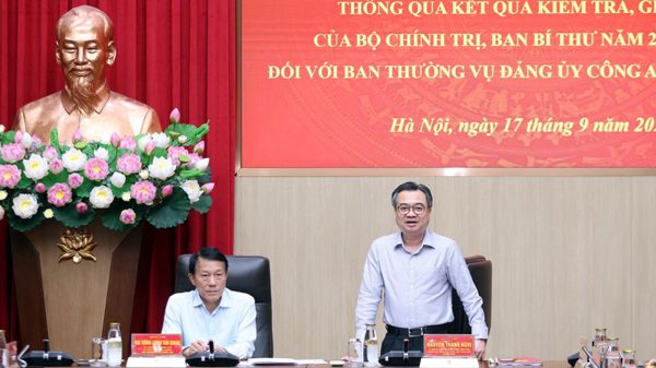 Thông qua kết quả kiểm tra đối với Ban Thường vụ Đảng ủy Công an Trung ương