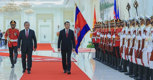 Thủ tướng Campuchia Hun Manet chủ trì lễ đón chính thức Thủ tướng Lê Minh Hưng