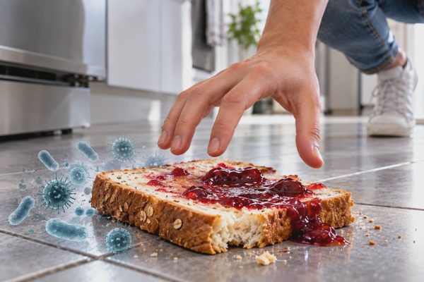 Thức ăn rơi xuống sàn có còn an toàn nếu áp dụng quy tắc 3 giây?