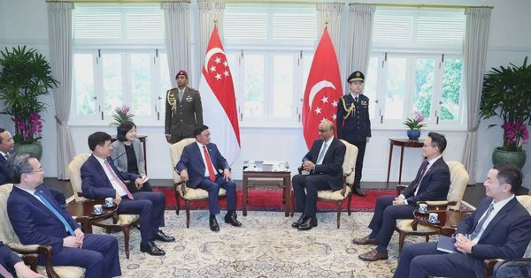 Thường trực Ban Bí thư Trần Cẩm Tú hội kiến Tổng thống Singapore